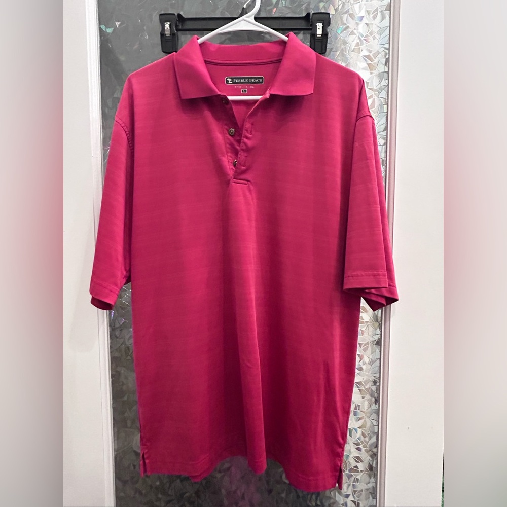 Pebble Beach Pink Polo Shirt Casual Comfort B22